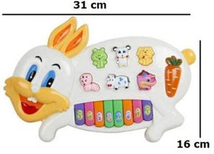 Doozie Gifts Rabbits Musical Piano with 3 Modes Animal Sounds, Flashing Lights & Wonderful Music,Plastic(multicolor)