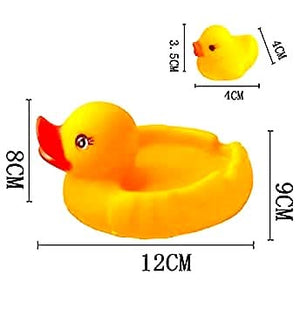 Doozie Gifts Duck Baby Bathing Rubber Squeaky , Floating Play Water Pool Tub Toys Chu Chu duck (Yellow) - 4 Pcs