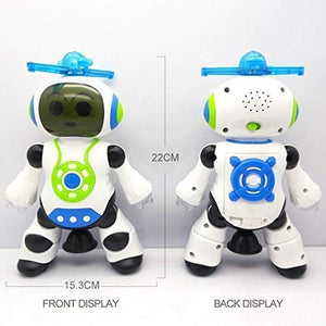 Doozie Gifts 360 Degree Rotation Dancing Robot Toy with Music, Robot for Kids with 3D Flashing Light