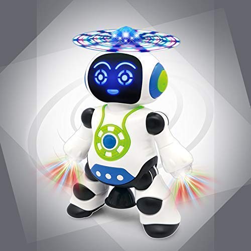 Doozie Gifts 360 Degree Rotation Dancing Robot Toy with Music, Robot for Kids with 3D Flashing Light