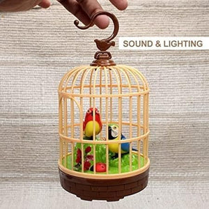 Hanging cage with Music Singing Moving Chirping