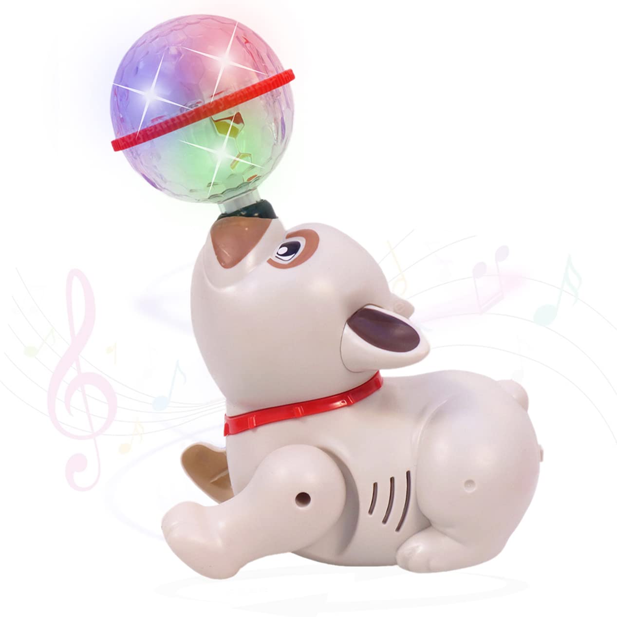 Doozie Gifts Dancing Dog Toy Musical Sound Flashing Lights 360 Degree Rotating Puppy Walking, Singing Toy for Kids Boys Girls (Multicolour)