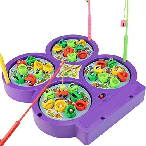 Doozie Gifts Kids Fish Catching Game with Sound, Include 32 Pieces Fishes and 4 Fishing Rod Fishing Game for Kids