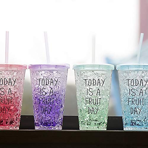 Acrylic Lid Freezing Gel Frosty Ice Mason Sipper Bottle Jar with Straw 600 ML Sipper Water and Drinks Tumbler Sipper with Straw for Girls, Kids and Boy (Assorted colour)