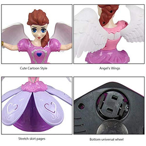 Doozie Gifts Angel Girl Dancing Doll Princess Musical 360 Degree Rotating Flashing Lights with Musical Toy for Kids