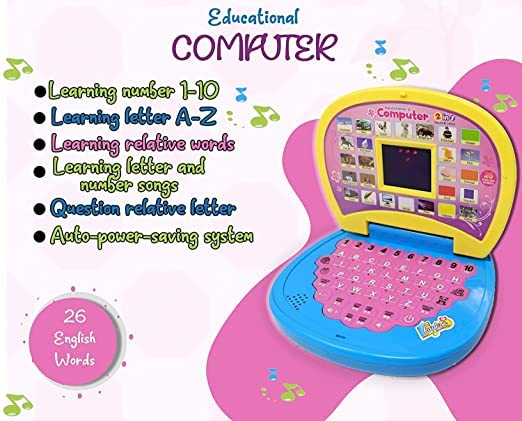 Doozie Gifts Kids Laptop Computer Toy Baby Laptops for Kids 1 2 3-6 Years Activity Electronics Number & Alphabet Charts for Kids Learning Educational Toy with Sound and Music