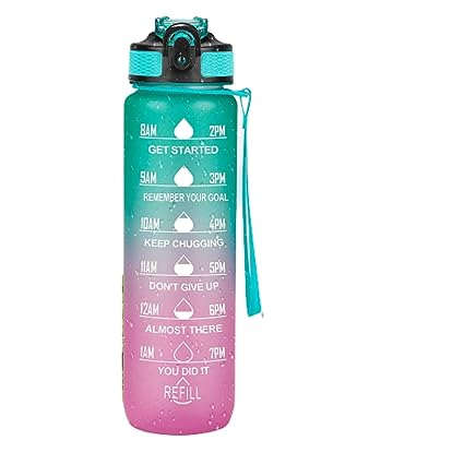 Motivational Water Bottle with Time Marker | Sipper Water Bottle for Kids & Adults with Straw | For Gym (Colour as per available)