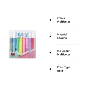 Doozie Gifts Pack of 8 Pcs Neon Color Water Based Ink Floating Pens Doodle Pen Playing Educational Toy Magical Painting Marker The Drawing Kit Set Toys Gifts