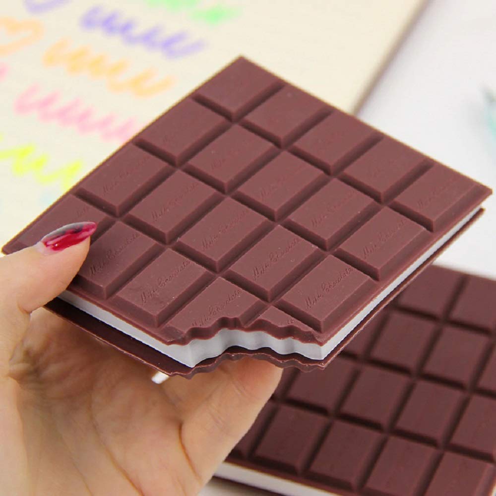 Chocolate Shaped Personal Desk Notepad Memo Book Small Diary (Brown)