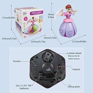 Doozie Gifts Angel Girl Dancing Doll Princess Musical 360 Degree Rotating Flashing Lights with Musical Toy for Kids