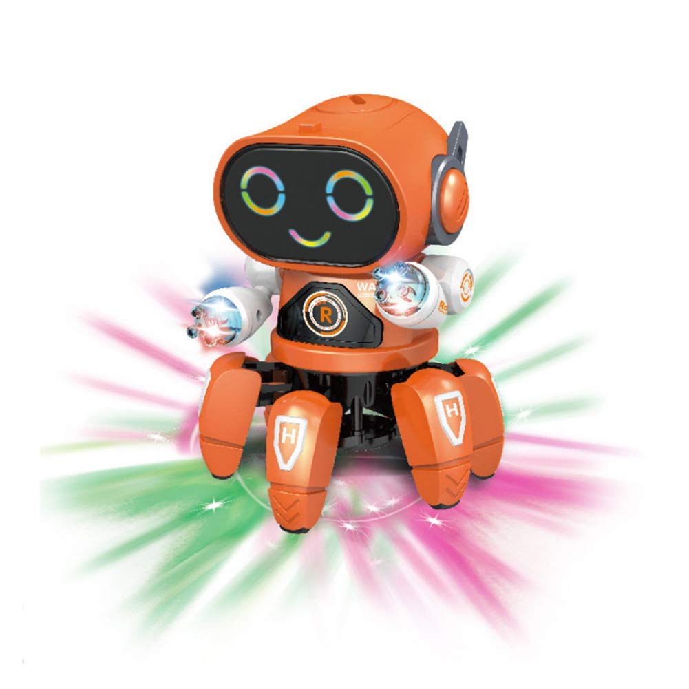 Doozie Gifts Plastic Octopus The 6 Legged Dancing & Walking Robot for Kids with Light【Colors As per Stock】