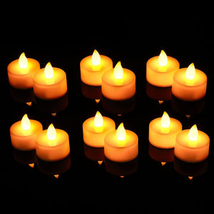 Led Tea Light Candles (Pack of 24) for Diwali Pooja & Christmas Decorations | Battery-Operated Flameless and Smokeless Decorative Lightings