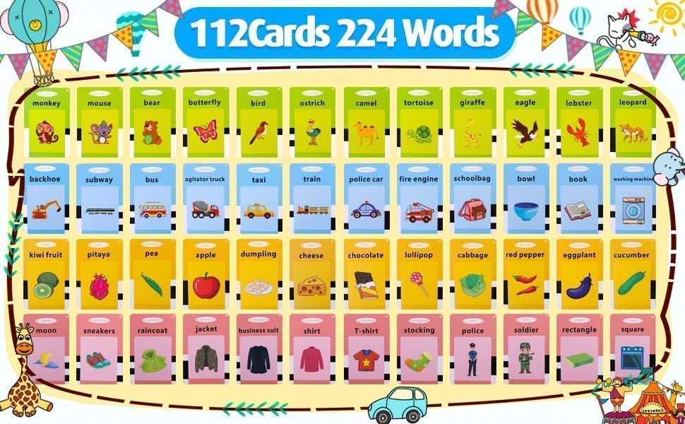 Doozie Gifts Educational Learning Talking Flash Cards for 2 Year Old Kids Baby Montessori Toys