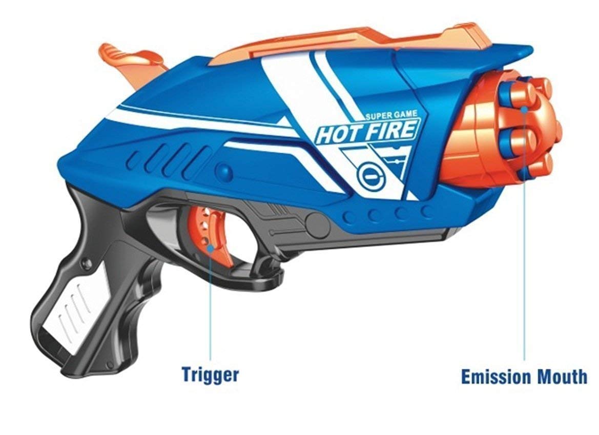 Doozie Gifts Blaze Storm Foam Bullet Blaster Manual Toy Gun Includes 20 Bullets (Multicolour)