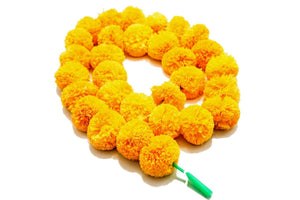 Doozie Gifts Artificial Genda Phool Mala String/Marigold Flowers Garland for Decoration for Home Decor, Diwali, Wall hangings Birthday or Occasion (4.5 ft Per String) (Yellow, Orange, Multi) Set of 15