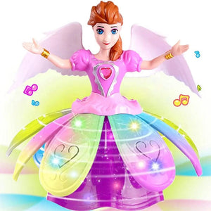 Doozie Gifts Angel Girl Dancing Doll Princess Musical 360 Degree Rotating Flashing Lights with Musical Toy for Kids