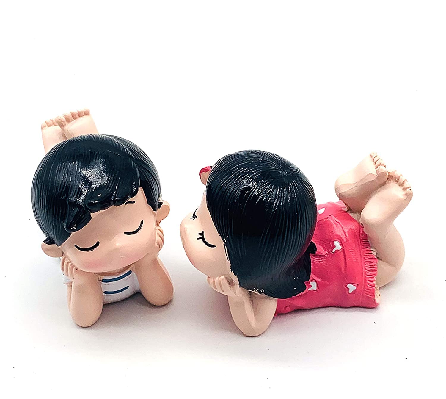 Doozie Gifts Kissing Couple Showpiece Pair of 2 Kissing Baby Cute Home Decoration Showpiece Kissing Couple with Magnets on Lips ,Couple Miniature Romantic Statue Figurine Showpiece