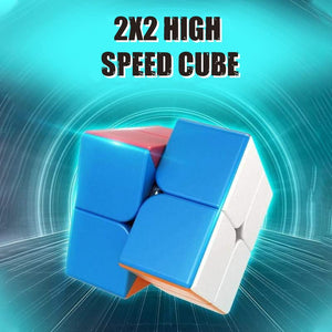 2x2 Stickerless Magic Speed Cube for Kids & Adults Speedy Brainstorming Puzzle (Multicolor)