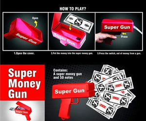 Super Money Gun Cash Cannon for Wedding, Parties and Fun Includes 50 Fake Dollars