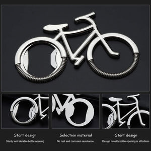 Bottle Opener Stainless Steel Bicycle Keychain Gift Choice Silver