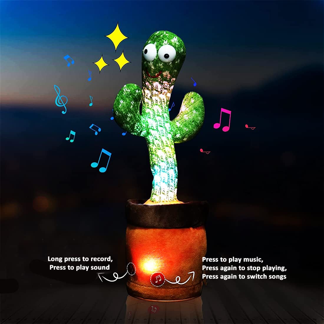 Doozie Gifts Dancing Cactus Toys Can Sing Wriggle & Singing Recording Repeat What You Say Funny Education Toys for Children Playing Home Decor Items for Kids