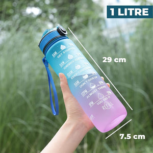 Motivational Water Bottle with Time Marker | Sipper Water Bottle for Kids & Adults with Straw | For Gym (Colour as per available)