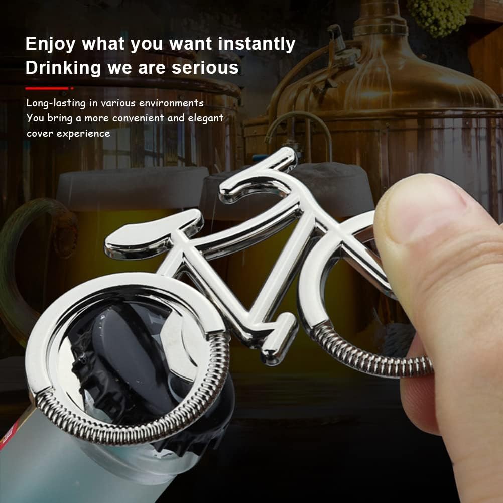 Bottle Opener Stainless Steel Bicycle Keychain Gift Choice Silver