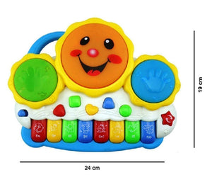 Doozie Gifts Drum Keyboard Musical Plastic Toys With Flashing Lights - Animal Sounds And Songs, Multi Color