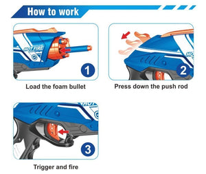 Doozie Gifts Blaze Storm Foam Bullet Blaster Manual Toy Gun Includes 20 Bullets (Multicolour)