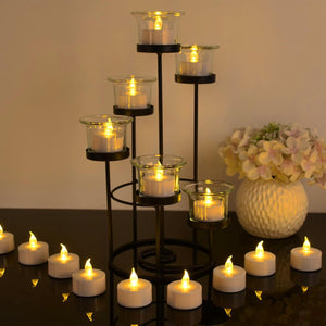 Led Tea Light Candles (Pack of 24) for Diwali Pooja & Christmas Decorations | Battery-Operated Flameless and Smokeless Decorative Lightings