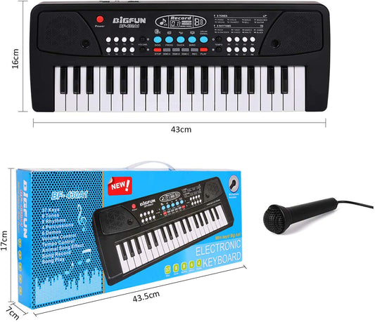 Doozie Gifts 37 Key Piano Keyboard Toy for Kids with Mic Dc Power Option Birthday Gift Microphone Keys Electric Musical 2 Supply Methods, Recording