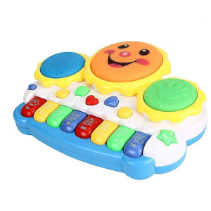 Doozie Gifts Drum Keyboard Musical Plastic Toys With Flashing Lights - Animal Sounds And Songs, Multi Color