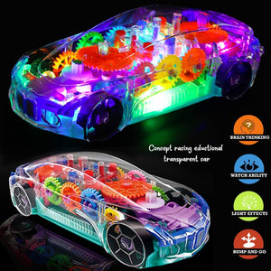 Doozie Gifts Concept Musical and 3D Lights Kids Transparent Car, Toy for 2 to 5 Year Kids Baby Toy, Multicolour