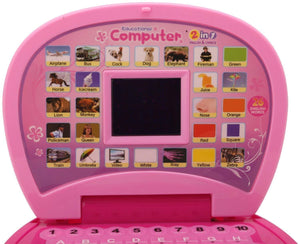 Doozie Gifts Educational Learning Laptop with LED Display- Pink Colour