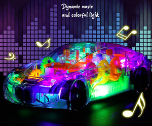 Doozie Gifts Concept Musical and 3D Lights Kids Transparent Car, Toy for 2 to 5 Year Kids Baby Toy, Multicolour