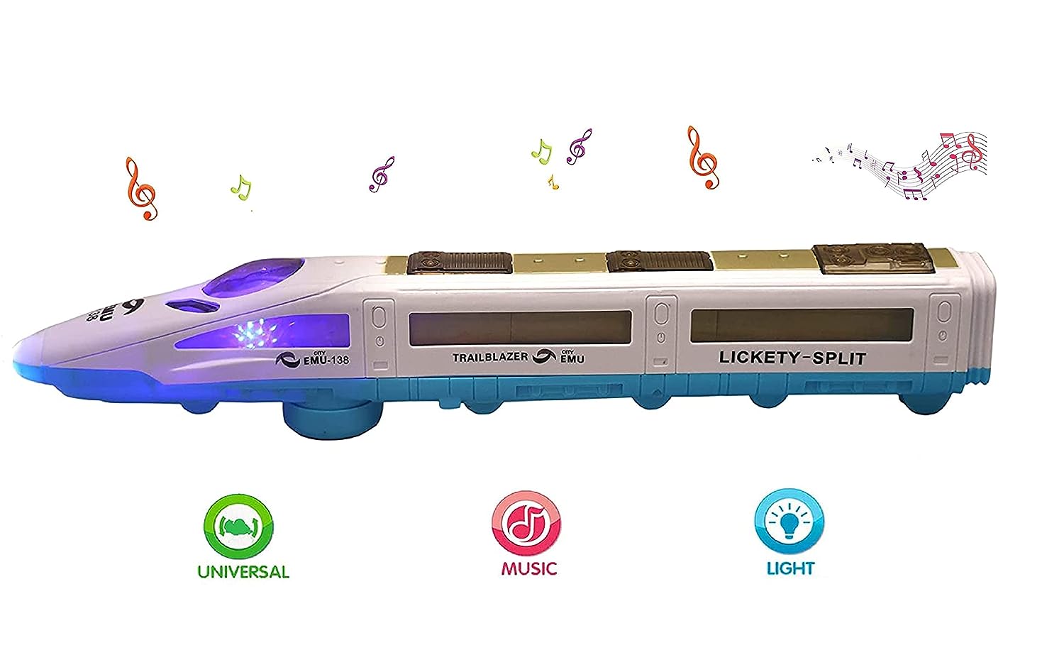 Doozie Gifts High Speed Bullet Trains for Kids with 3D Flashing Lights & Funny Musical Sounds (Speed Train)