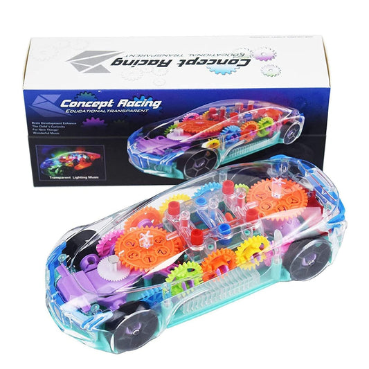 Doozie Gifts Concept Musical and 3D Lights Kids Transparent Car, Toy for 2 to 5 Year Kids Baby Toy, Multicolour