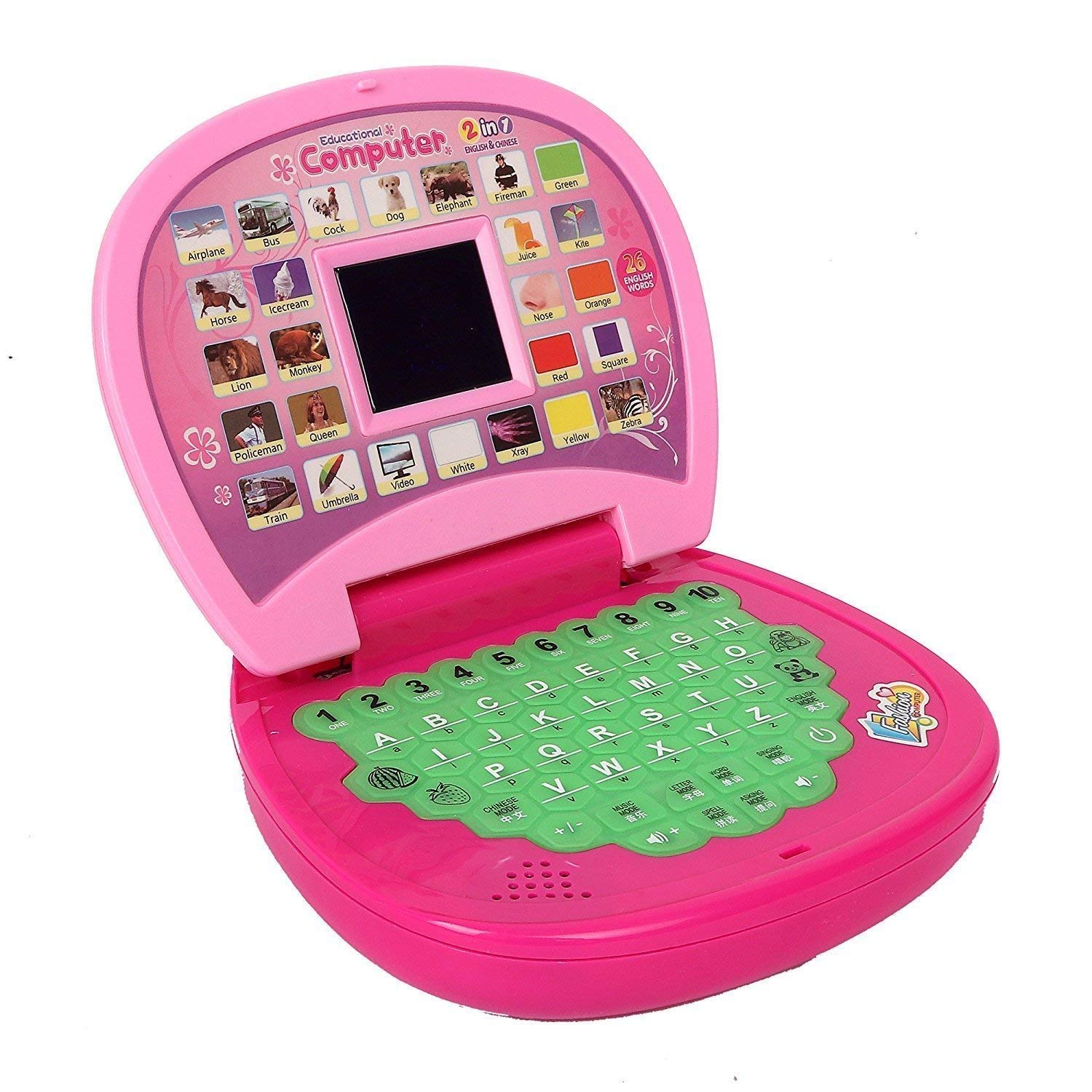 Doozie Gifts Educational Learning Laptop with LED Display- Pink Colour