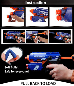 Doozie Gifts Kids Hot Fire Soft Bullet Toy Gun with 10 Foam Bullets Safe and Long Range Shooting Gun