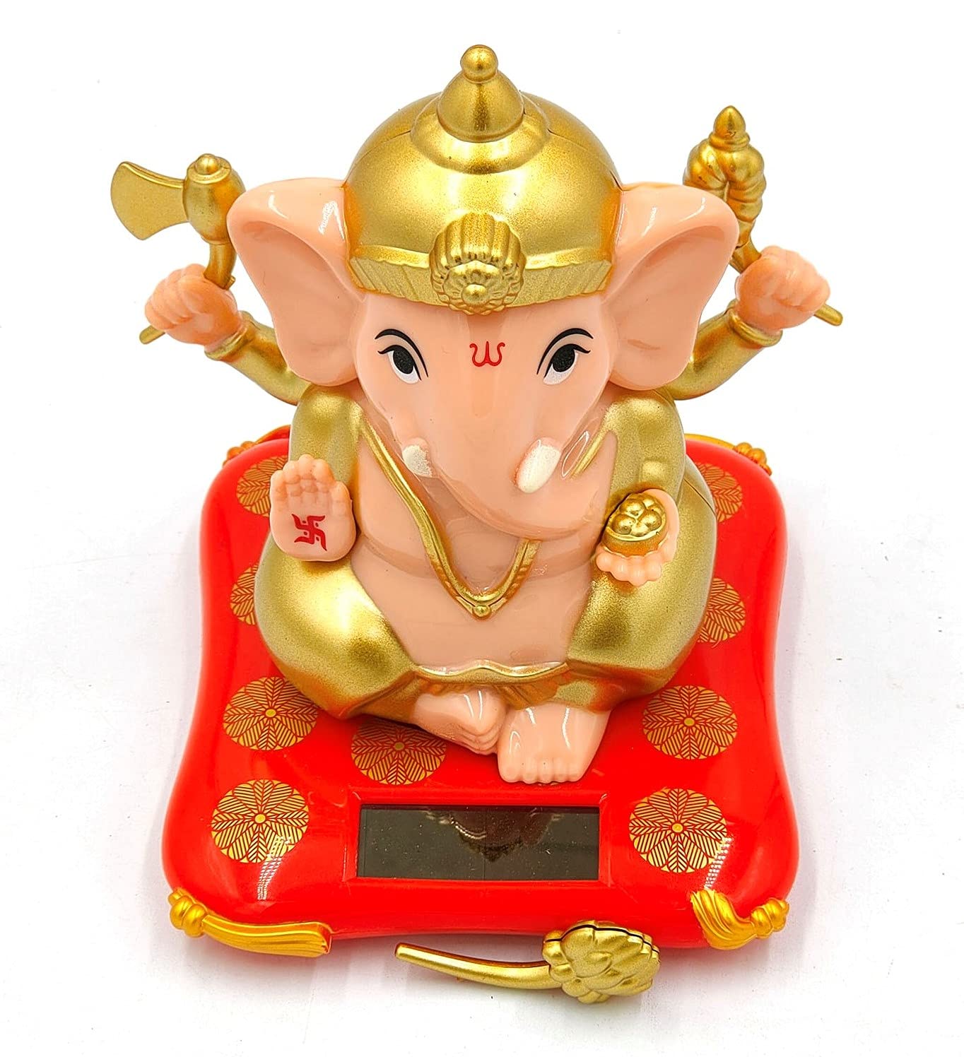 Doozie Gifts Moving Hands Solar Ganesha Statue for Car Home Decor and Office | Solar Lord Ganesh ji Moving Hands