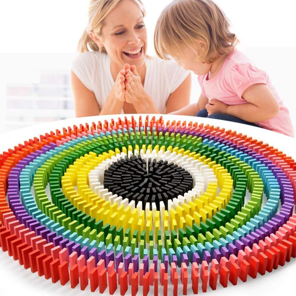 Doozie Gifts 120 pcs 12 Color Wooden Dominoes Block Toy Set fro Kids Boys and Girls Kids Game Educational Play Toy Dominos Toy Game Make in India Toys Best Birthday Gift for Kids