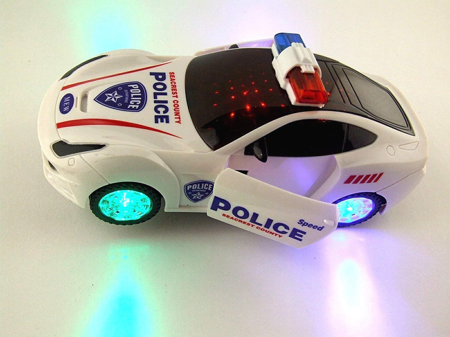 Doozie Gifts Police Car Toy for Kids - Bump and Go Cop Car with Fun Flashing Lights in The Wheels and Realistic Sounds with Sirens