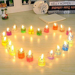 Small Glass Jelly Gel Candles For Home Decor Diwali Decoration,Spa,Festivals Christmas (Set of 12)