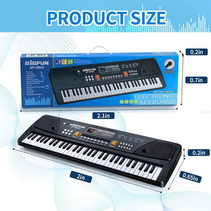 Doozie Gifts Kids Piano Keyboard With Microphone Portable Electronic Keyboards For Beginners 61 Keys Kids Musical Toys Pianos For Ages 3-10 Years