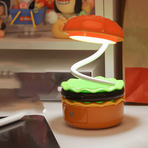 Burger Lamps - Folding Table/Night Lamps With Pen Holder & Sharpener for Kids