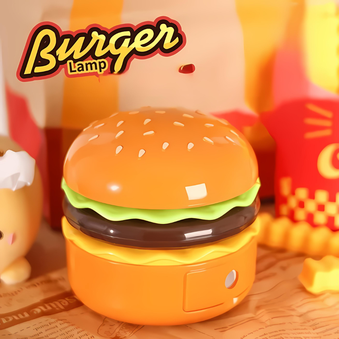 Burger Lamps - Folding Table/Night Lamps With Pen Holder & Sharpener for Kids