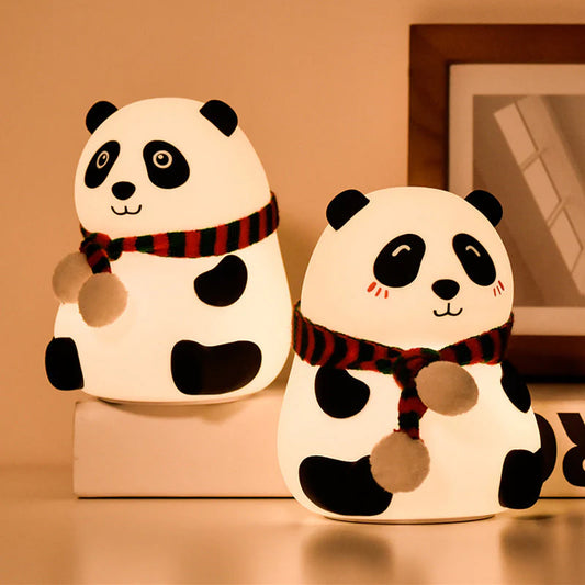 Panda Night Light for Kids- Rechargeable Silicone LED Lamp, 7-Color Changing, Perfect Room Decor & Gift for Toddler, Children, Teens- Cute Valentine's Day Present