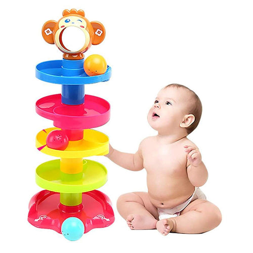 Doozie Gifts 5 Layer Ball Drop and Roll Swirling Tower for Baby and Toddlers - Educational Toy for Kids (Multicolour)