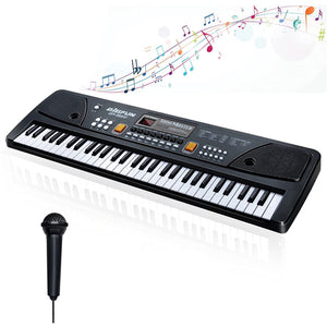 Doozie Gifts Kids Piano Keyboard With Microphone Portable Electronic Keyboards For Beginners 61 Keys Kids Musical Toys Pianos For Ages 3-10 Years