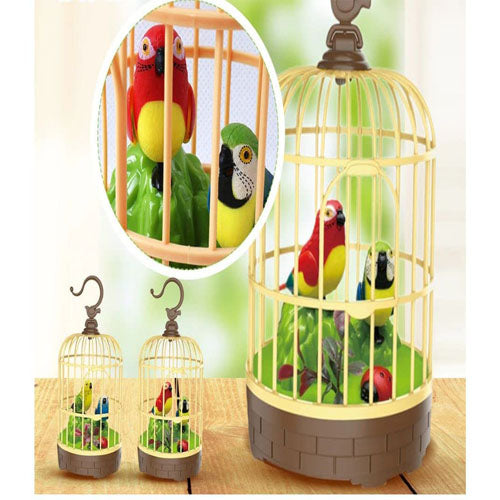 Hanging cage with Music Singing Moving Chirping